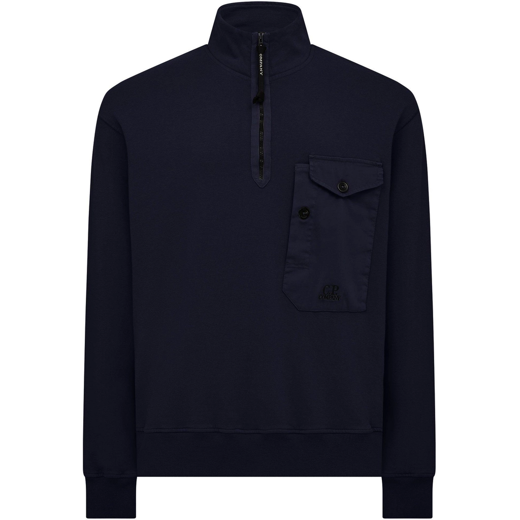 CP Company Quarter Zip Fleece Sweatshirt - Total Eclip 888